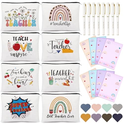 UAREHIBY 32 PCS Teacher Appreciation Gifts In Bulk, Teacher Gift with Makeup Bag for Women, Thank You Gifts for New Teachers,Christmas Gifts,Valentine Gifts