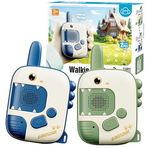 Dino Walkie Talkies for Kids,Dinosaur Toddler Walkie Toys for Kids 5-7 Walkie Talkies 2 Pack Birthday Toy Gifts for 3 4 5 6 7 8 9 Year Old Boy Girls Radio Toy for 3-12 Boys Outdoor Game