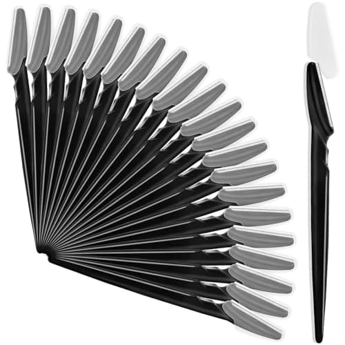 21 Pcs Eyebrow Razors, Face Razors Multipurpose, Exfoliating Dermaplaning Tools, Eyebrow Trimmers Shaver with Protective Cover, Facial Hair Removal for Women Men Body Use (Black)