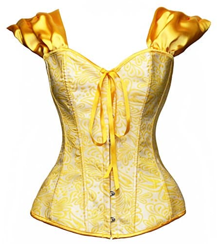 bslingerie® Womens Halloween Snow White Bustier Corset Top (X-Large, Yellow (Belle))