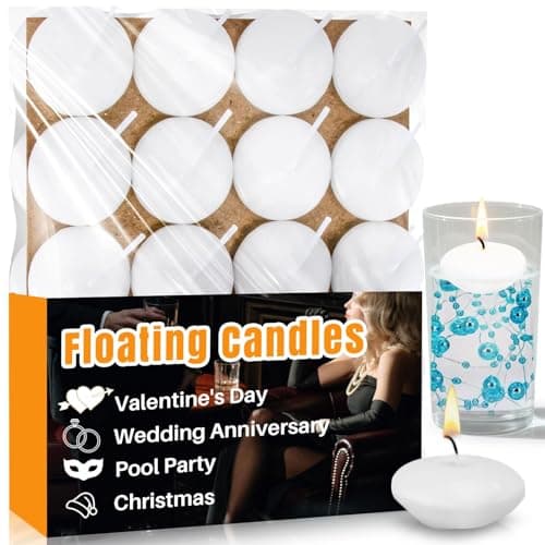 MAQIHAN White Floating Candles - 30 PCS Small Floating Candles for Centerpieces Unscented Dripless Wax Burning for Home Decorations, Weddings, Parties, Holiday, Special Occasions and Christmas