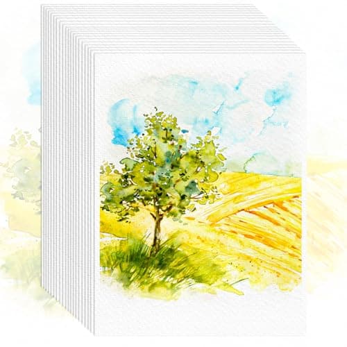 64 Sheets Watercolor Paper, 5"x7" Water Color Paper, 140lb/300gsm Artist Sketch Easel Acrylic Painting Loose Drawing Paper Bulk, Art Supplies for Kids Child Adults, Watercolors, Watercolor Paint Set