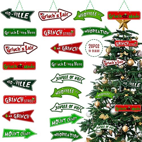 Christmas Tree Decorations Christmas Tree Ornaments - 20PCS Christmas Tree Hanging Ornament Whoville Christmas Ornaments Decorations for Christmas Tree Indoor Home Decor