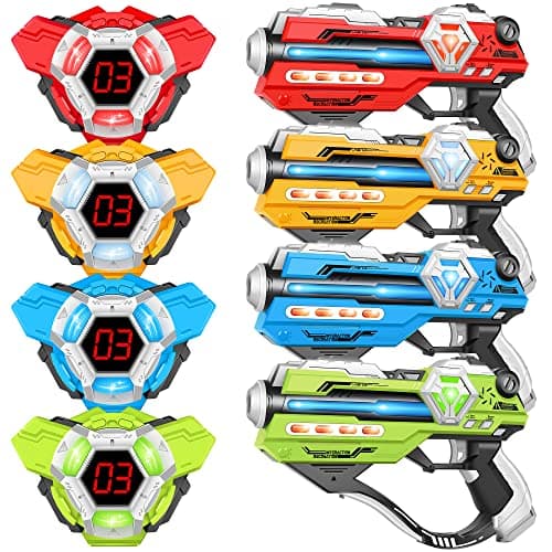 Laser Tag Guns Set of 4 Laser Tag Guns with Digital LED Score Display Vests,Gifts for Teens and Adults Boys & Girls,Adults and Family Fun,Gift for Kids Ages 8 9 10 11 12+Year Old Boy