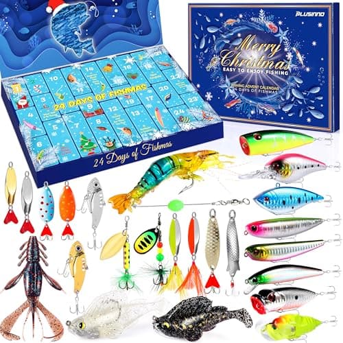 Advent Calendar 2025 Adult Fishing Advent Calendar Fishing Gifts For Men Teens Boys 24 Days Christmas Countdown Calendar Fishing Tackle Lures Gifts For Men
