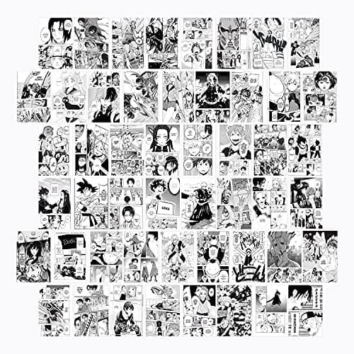 WOONKIT Anime Posters Pack - 50PCS 4X6 INCH MHA Anime Wall Collage Kit for Bedroom Wall, Dorm Decor, Teen Room Aesthetic