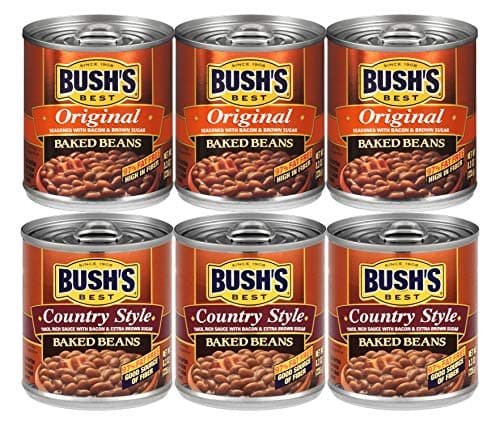 Bush's Best 3 Original Baked Beans, 3 Country Style Baked Beans, 8.3 Oz Variety Pack, 1 CT