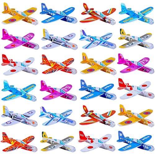 Manmel 50 Pcs Foam Gliders Planes Toys for Kids, Paper Airplane, Party Favors Goodie Bag Stuffers, Outdoor Flying Toys, Bulk for Classroom Prizes Boys and Girls