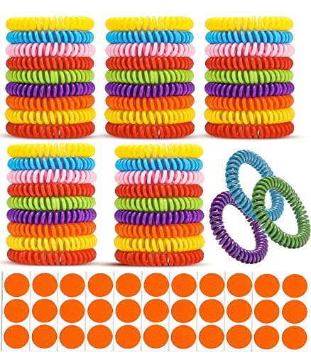Scentpellent 48 Pack Waterproof Mosquito Bracelets with 60 Patches, Deet Free Citronella Mosquito Patches Bands, Mosquito Bracelets for Kids Adults Outdoor Hiking, Individually Wrapped