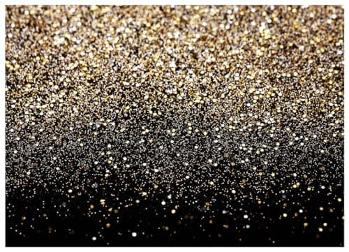 WOLADA 7x5FT Gold Backdrop Glitter Backdrop Gold Spots Bokeh Backdrop Black and Gold Backdrop Wedding Backdrop Gold Backdrop for Parties Vinyl Photography Backdrop 11176