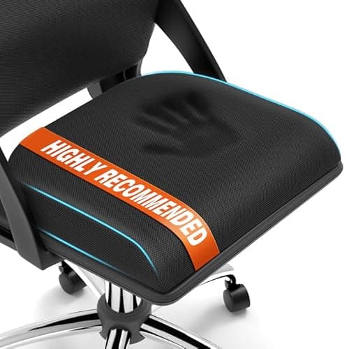 TranquilRelax Large Seat Cushion, Memory Foam Cushion for Long Sitting Hours on Office Chair, Car Seat, Non-Slip Chair Pad for Sciatica, Coccyx, Tailbone Pain Relief & Post-Surgery Recovery (Black)