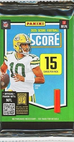 2025 Panini SCORE Football EXCLUSIVE HUGE Factory Sealed MEGA Foil Pack with 15 Brand New Cards Including ROOKIES & PARALLEL! Look for Travis Hunter,Jaxson Dart, Ashton Jeanty,Cam Ward & Many More!