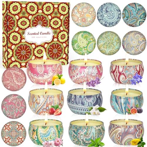 9 Pack 22.5oz in Total Scented Candles Gifts for Women,140-160 Hours Home Scented Candles,Aromatherapy Candle Gifts Set, Soy Wax Candles for Christmas Day, Birthday, Mothers Day, Valentine's Day