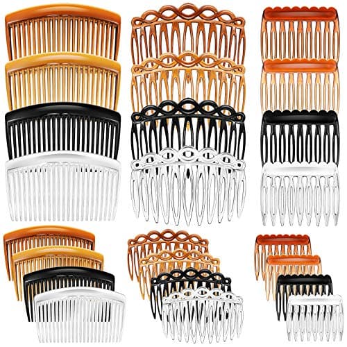 24 Pieces French Hair Side Combs Set Plastic Twist Comb Hair Clip Combs Accessories for Women(9 Teeth Side, 11 Teeth Side, 23 Teeth Side)