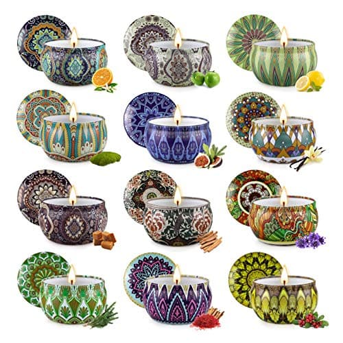 Christmas Scented Candles Gift Set,12 Pack Candles for Home Scented, 300 Hour Long Lasting Soy Wax Aromatherapy Candle Set, Birthday Gifts for Women with Gift Box