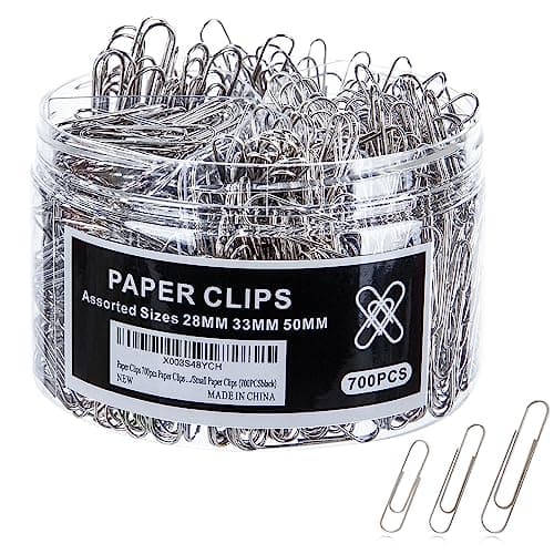 Paper Clips 700pcs Paper Clips Assorted Sizes Large/Small Paper Clips (700PCS)