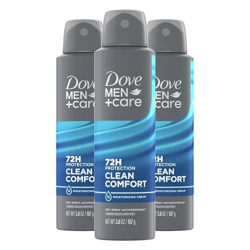 Dove Men+Care Antiperspirant Dry Spray Deodorant for Men Clean Comfort 72 Hour Sweat and Body Odor Protection - 3.8 oz 3 Count