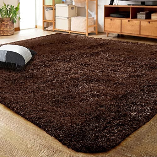 LOCHAS Ultra Soft Indoor Modern Area Rugs Fluffy Living Room Carpets for Children Bedroom Home Decor Nursery Rug 2x3 Feet, Brown