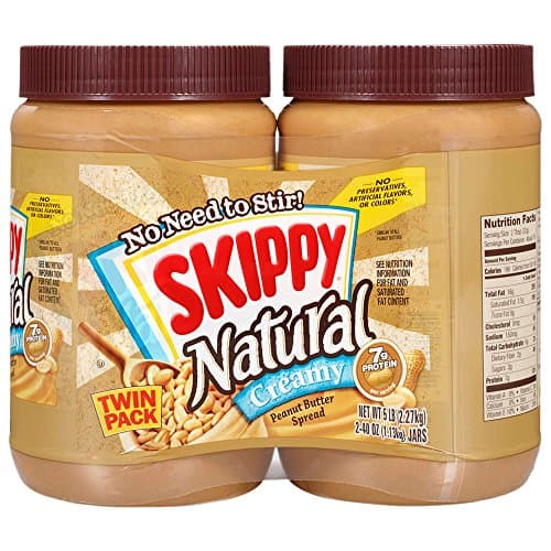 SKIPPY Natural Peanut Butter Creamy Twin Pack, 40 Ounces, Pack of 2
