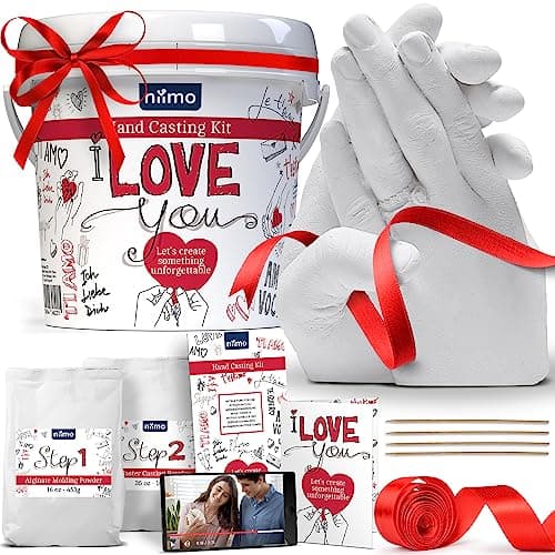 Niimo 'I Love You' Hand Mold Kit Couples with Gift Card - Keepsake Hands Casting Kit, Hand Casting Kit, Gifts for Adult Couples, Hand Molding Kit for Couples, Hand Sculpture Kit for 2 Hands