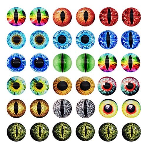 30MM 20PCS Dragon Eyes Glass Cabochon Eyes for Clay Doll Making Sculptures Props Craft DIY Findings Jewelry Making