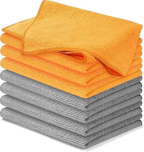 USANOOKS Microfiber Cleaning Cloth - 6/8 Packs 11.5"x11.5" - High Performance - 1200 Washes, Ultra Absorbent Towels Weave Grime & Liquid for Streak-Free Mirror (Pack of 8)