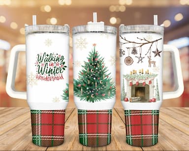 Christmas Tumblers with Handle