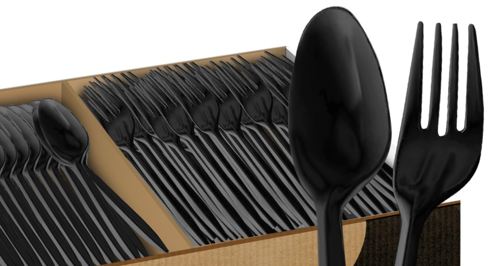 Black Plastic Cutlery Sets