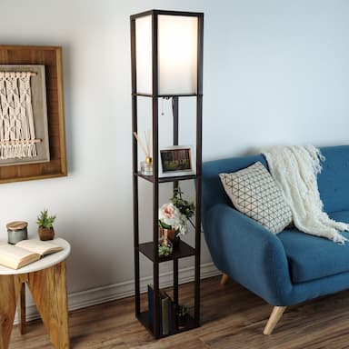 Floor Lamp with Shelves