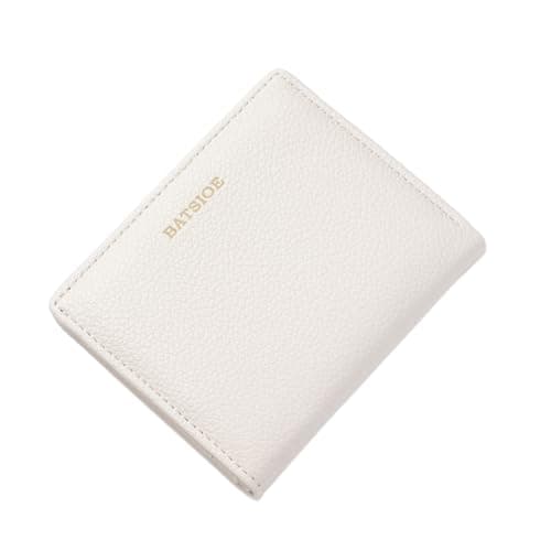 Best White Wallets #7 from Belsmi Belsmi Women Small Slim Minimalist Leather Bifold Trifold Wallets (Beige)