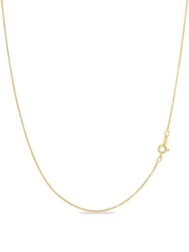 Best Gold Chains #3 from KEZEF KEZEF 18k Gold Over Sterling Silver 1mm Box Chain Necklace Made in Italy | 925 Sterling Silver Necklace for Women | Rose Gold Chain for Women Men