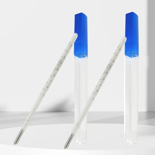 Best Thermometer for Adults #8 from AiBi TECH ℃&℉ Clinical Glass Thermometer for Underarm 2PCS - Classic Non Digital Thermometer for Adults - Accurate Easy Reading by AiBi TECH