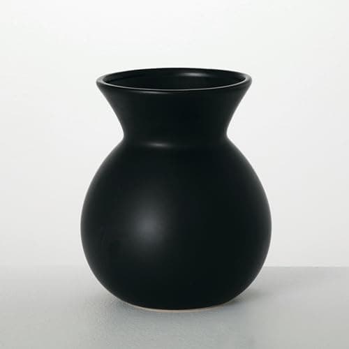 Best Black Vases #6 from Sullivans Sullivans Ceramic Black Matte Vase, Modern Home Decor, 8.25 inches, Kitchen, Living Room, Office Decor, Versatile Indoor Decoration