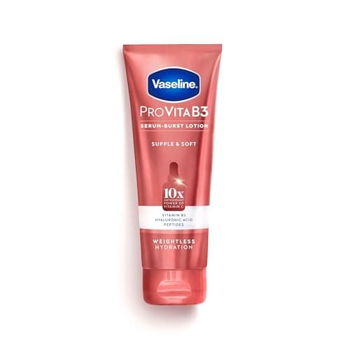 Best Vaseline Lotions #4 from Vaseline Vaseline Pro VitaB3 Serum Burst Lotion Supple & Soft Healthy, Hydrated Skin, Lightweight 10x Antioxidant Power of Vitamin C with Vitamin B3, Hyaluronic Acid & Peptides, 7.5 fl oz