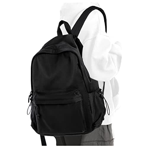 Best Black Backpacks #2 from PAUBACK PAUBACK Black School Backpack for Girls Women Waterproof High School Book Bag Cute Backpack for Men Teens Boys, Lightweight Simple Middle School Back Pack Daypack