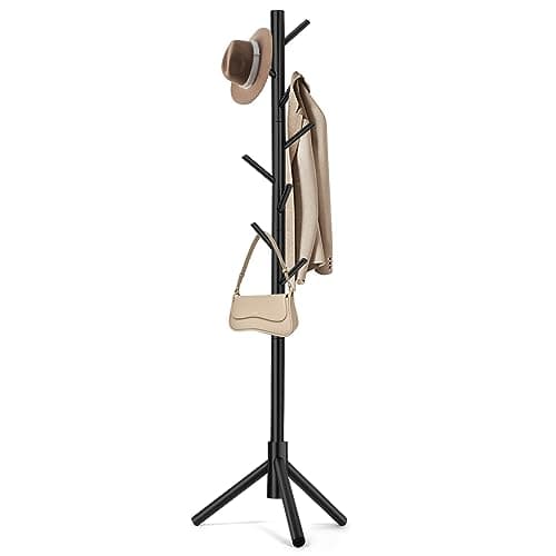 Best Hat Racks #5 from WANGMUXIA WANGMUXIA Coat Rack, Freestanding Coat Rack with 8 Hooks and 3 Adjustable Size Tree Coat Racks for Bedroom, Hallway, Entrance, Office, for Hats, Coats, Scarves, Handbags