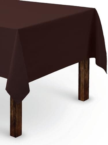 Best Brown Tableclothes #9 from Gee Di Moda Gee Di Moda Rectangle Tablecloth - 60 x 84 Inch Chocolate Table Cloth for 5 Foot Rectangle Tables - Heavy Duty Washable Fabric - for Holiday Party, Dinner, Weddings, Baby Shower & Events