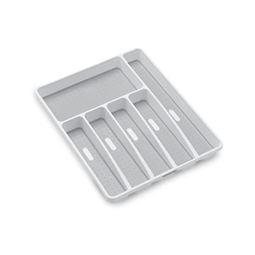 Best Silverware Drawer Organizers #10 from madesmart madesmart Classic Large Silverware Tray - White |CLASSIC COLLECTION | 6-Compartments| Kitchen Drawer Organizer | Soft-Grip Lining and Non-Slip Rubber Feet | BPA-Free
