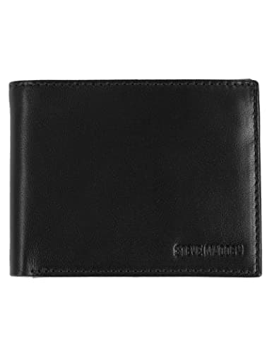 Best Black Wallets #3 from Steve Madden Steve Madden Men's Leather Wallet Extra Capacity Attached Flip Pockets, Black (Glove), One Size