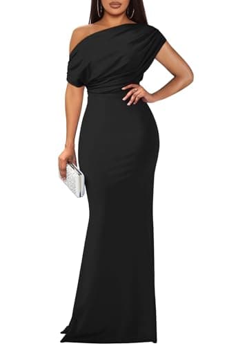 Best Black Dresses for Women #8 from YMDUCH YMDUCH Women's Elegant Sleeveless Off Shoulder Bodycon Long Formal Party Evening Dress Black