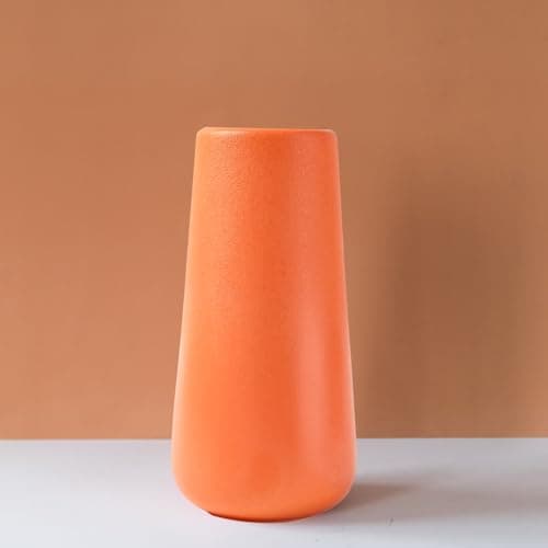 Best Orange Vases #2 from Valemoon Orange Ceramic Vase, 7.7" H, Minimalist Modern Home Decoration, Matte Design for Fireplace Bedroom Kitchen Living Room Centerpieces Office Desk, Fit for Holding Dried Flowers, Fresh Flowers