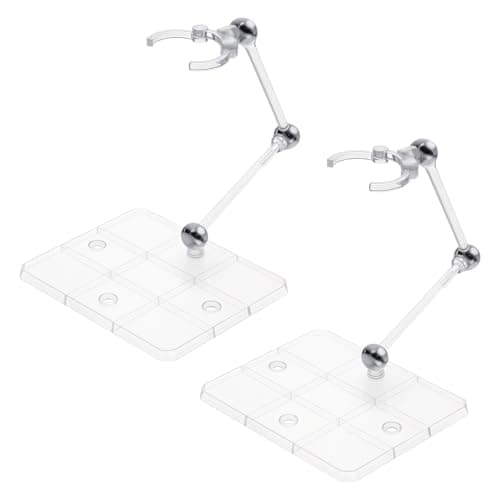 Best Figure Stands #10 from Exclaith Exclaith 2 Pack Action Figure Stand Assembly Action Figure Display Holder Base Doll Model Support Stand for 3.75" and 6" Figures or Effects Clear 1/144 HG/RG Model Toy