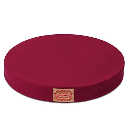 Best Tempur-Pedic products #5 from Shinnwa Shinnwa Round Chair Pad, Dual-Layer Memory Foam Seat Cushion, Soft Lumbar Support Pillow for Chairs, Red, 16"x16"x2"