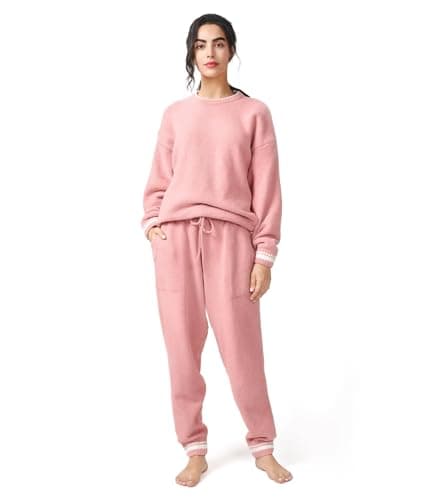 Best Soft Loungewear Sets for Home #8 from DAVID ARCHY DAVID ARCHY Fleece Pajamas for Women Warm Fuzzy Winter Cozy Soft Comfy Long Sleeve 2 Peices Pj Sets Sleepwear Loungewear