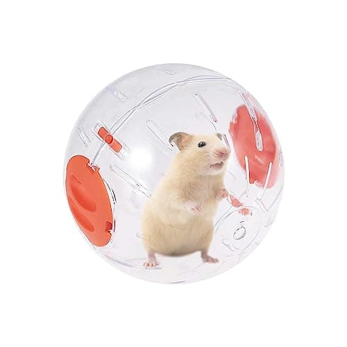 Best Hamster Balls #10 from Andiker Andiker Hamster Ball, 5.52in Transparent Hamster Running Ball with Breathable Holes Easy to Install Hamster Exercise Ball for Small Animals to Keep Fit or Do More Sports Hamster Wheels (Orange)
