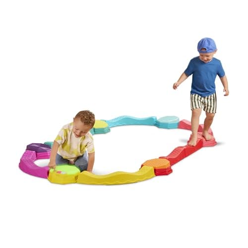Best Outdoor Games for Kids #6 from B. toys B. Toys – Balance Beam for Kids – Musical Games & Activities – 5 Sensory Stones, 8 Wavy Beams & 1 Musical Pod – Indoor & Outdoor Active Play – 3 Years + – Balance & Groove Set