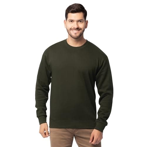 Best Green Sweatshirts #6 from Fruit of the Loom Fruit of the Loom Men's Eversoft Fleece Sweatshirts, Crewneck & Quarter Zip, Moisture Wicking & Breathable, Sizes S-4X, Regular-Duffle Bag Green, Large