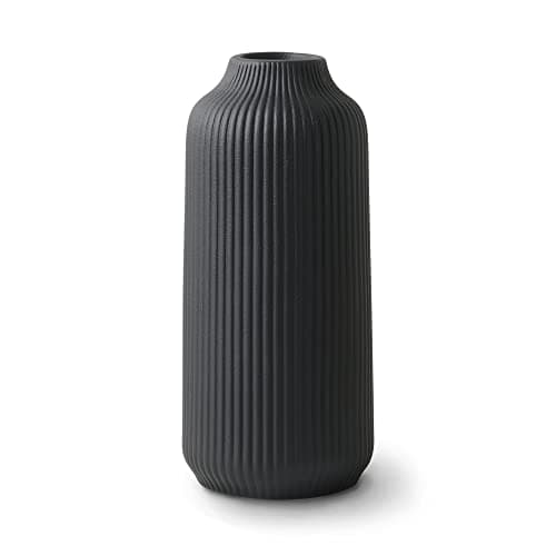 Best Black Ceramic Vases #5 from flature flature Ceramic Vase in Nordic Style, Decovase Large for Pampas Grass as Boho Deco, Vase Black Matt 8 inch for Flowers, Scandinavian Design Home Decoration for Fresh Flowers, Dried Flowers (Size M)