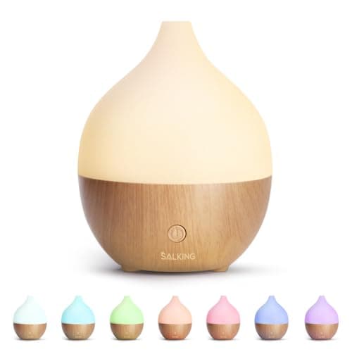 Best Diffusers for Essential Oils #5 from SALKING SALKING Essential Oil Diffuser, 100ml Small Aromatherapy Diffuser with Auto Shut-Off Function, Ultrasonic Diffusers for Essential Oils, Cool Mist Humidifier with Warm White Lights, for Office Home