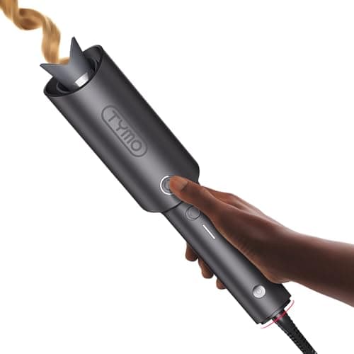 Best Styling Tools #9 from TYMO TYMO Automatic Rotating Curling Iron - TYMO CURLPRO Beach Waves Curling Wand, Portable Hair Curler, 500 Million Ionic, Dual Voltage & Lightweight for Travel, Ceramic Coating, 1 Inch, Metallic Gray